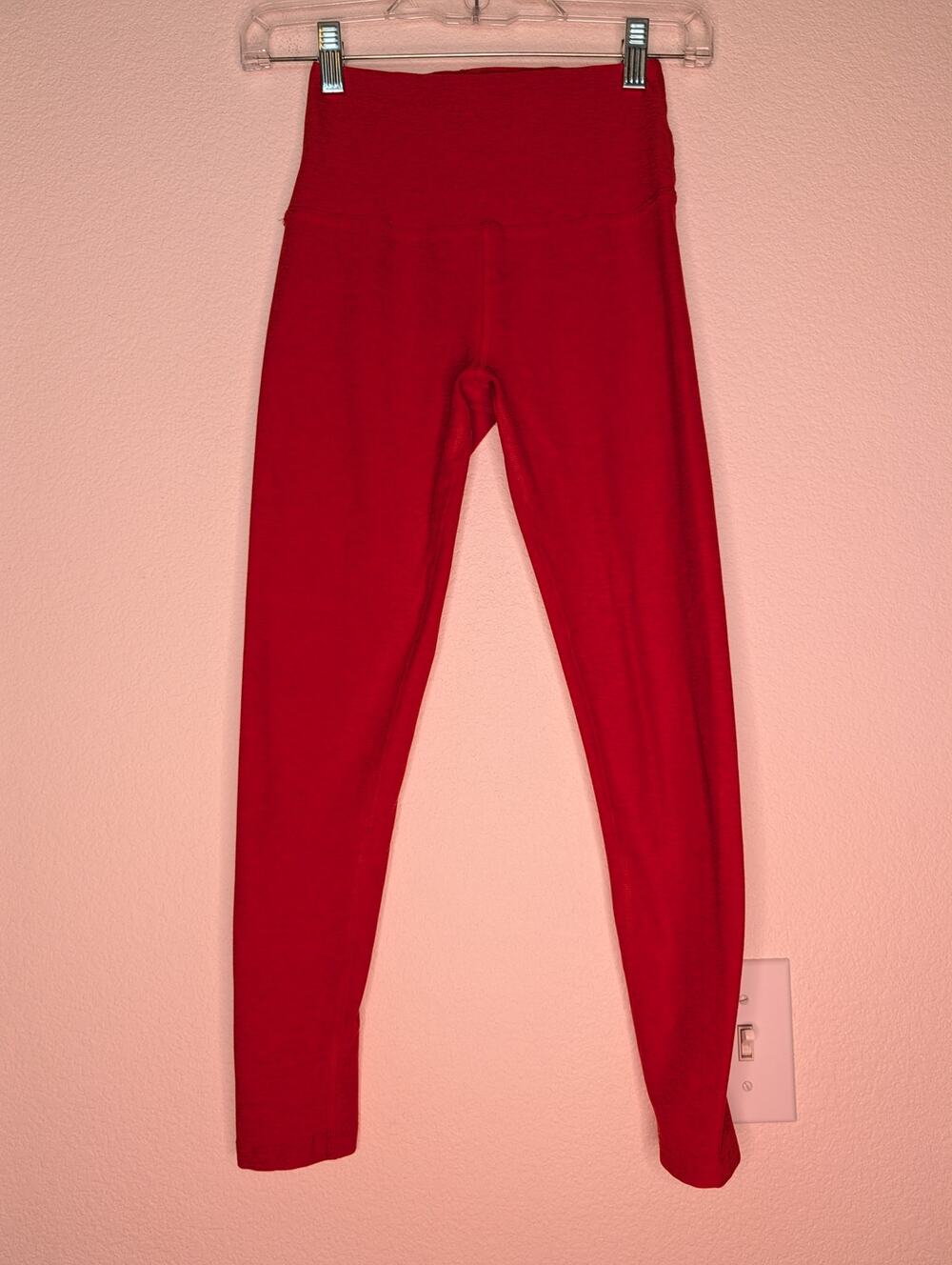 Beyond Yoga Women's Spacedye Red High-Rise Leggings XS Athleisure Soft Yoga